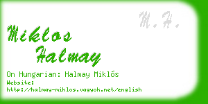 miklos halmay business card