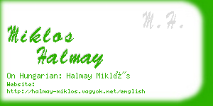 miklos halmay business card